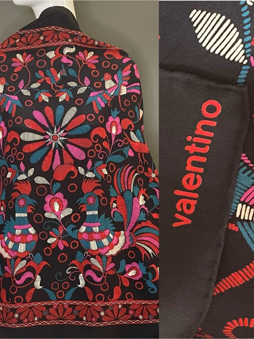 Gorg Vintage Valentino Silk Scarf 30 In Sq Excellent Condition